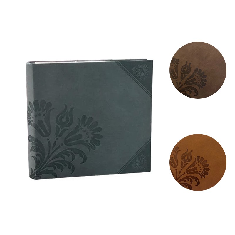 Album foto Flower, stocare 200 poze 10x15 cm, coperta flori decorative, diverse culori Gri - imagine 14